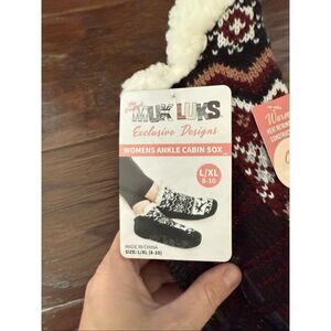 NWT Muk Luk Women’s Cabin Ankle Socks Fluffy Grippy Large X-Large